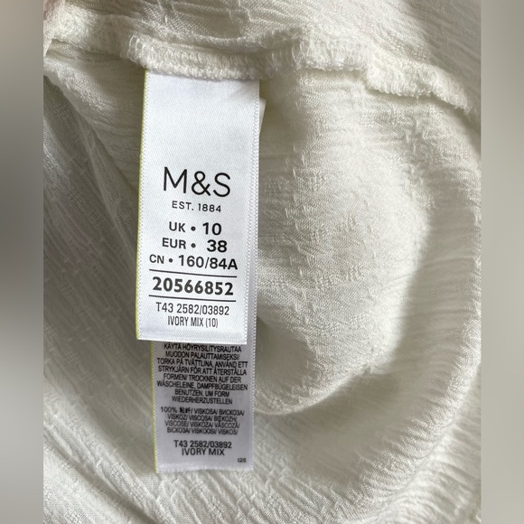 M&S White Bohemian Hippie Flowy Long Sleeve Blouse Embroidered - Picture 8 of 15